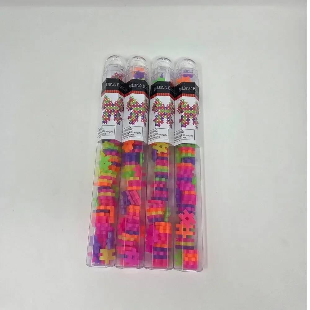 Transparent with Glitter Hashtag Building Blocks Set of 4